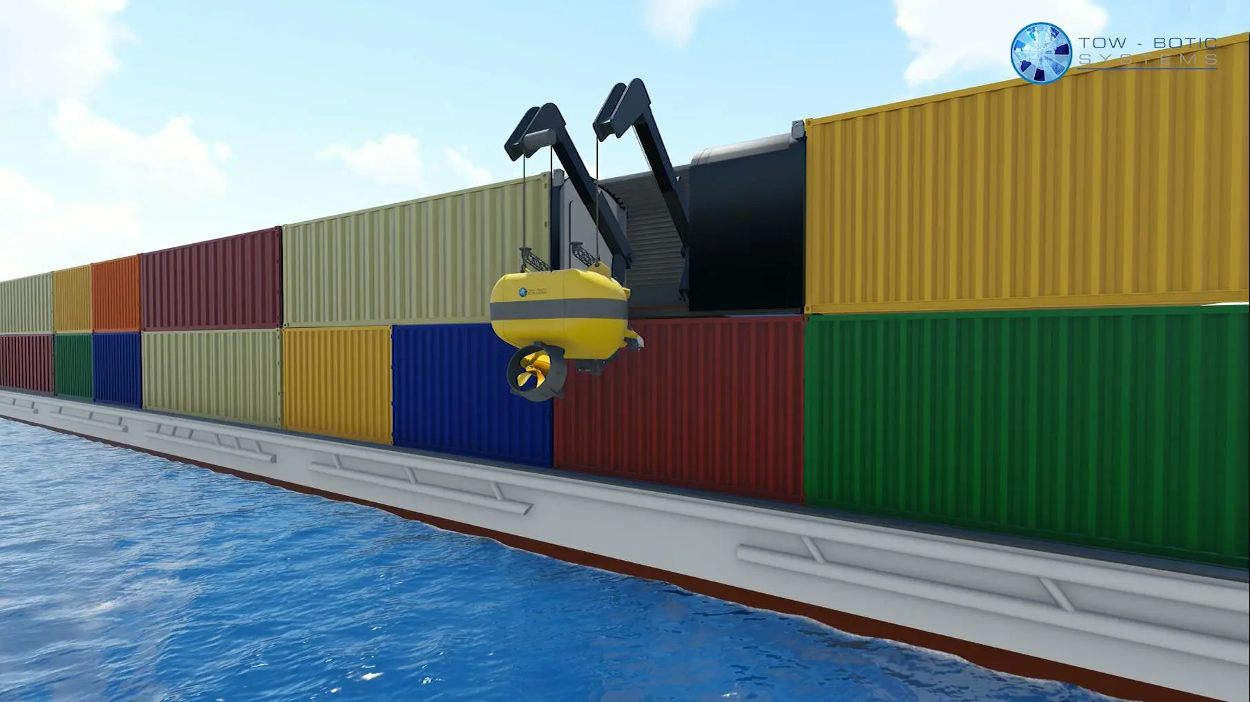 Towbot ship manoeuvring — illustrative concept